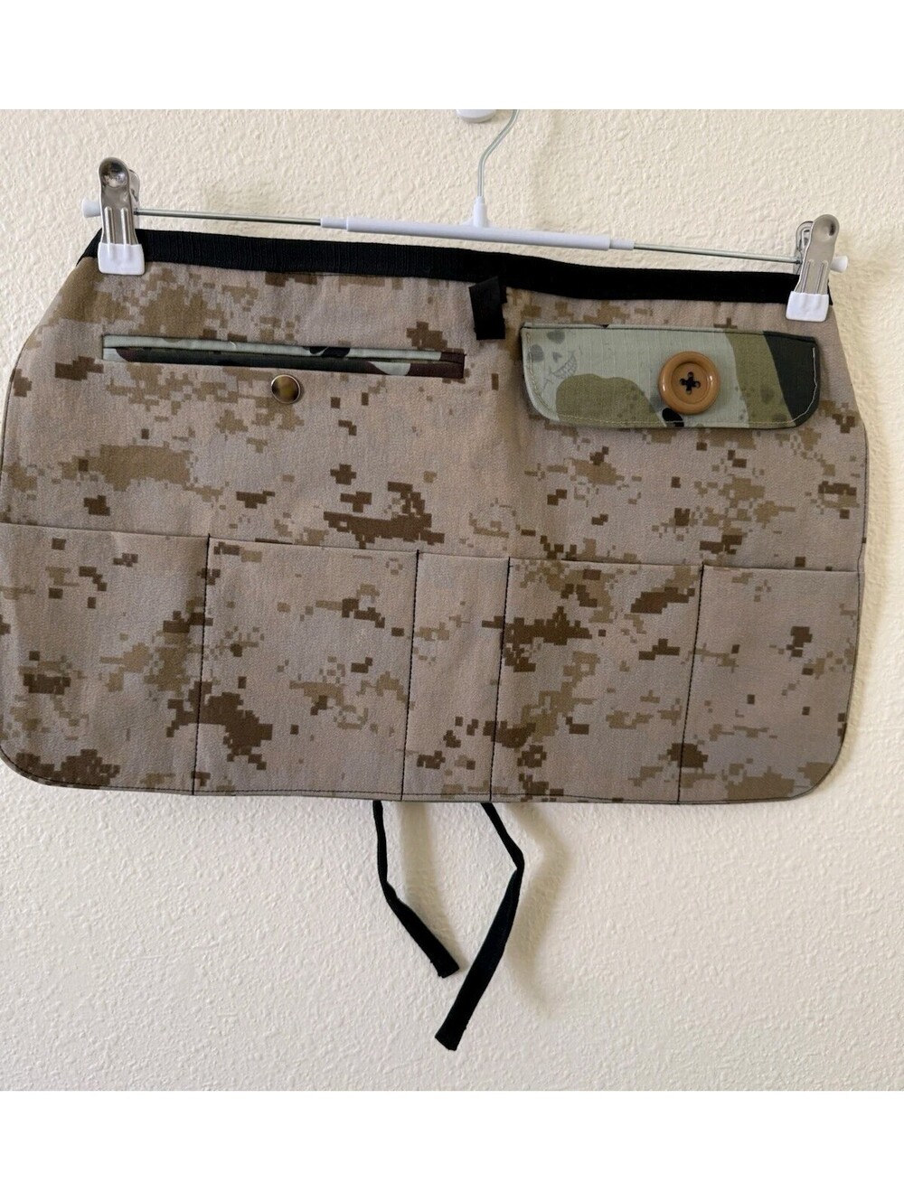 Chefs BBQ Half Apron Lots of Pockets Acu-Digital Camo Twill Fabric Tie at Waist